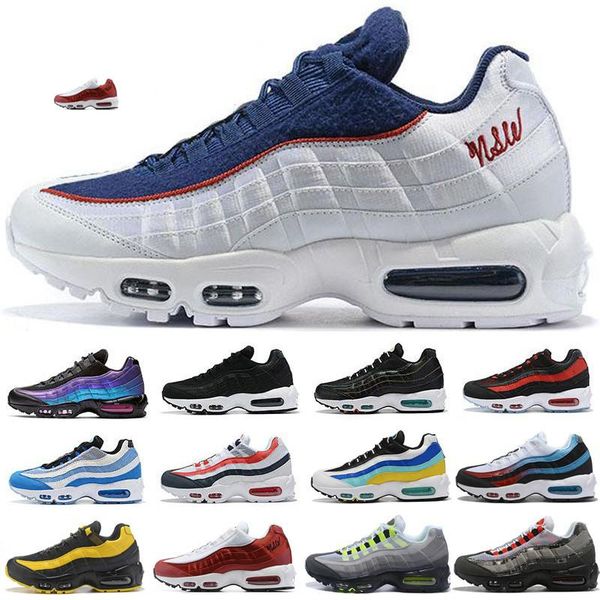 

2021 discount bred 95 og white gym red university gold laser fuchsia men women running shoes triple black 95s mens trainers sports sneakers