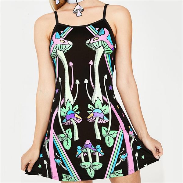 

открыть назад служивания сексые мини платья женская мода повседневная вечеринка летние платья harajuku женские летние сарафан грибное платье, Black;gray