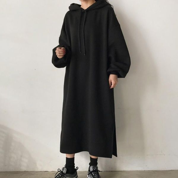 

hoodies for women pullover autumn winter new sweatshirt solid color elegent slim fashion casual wild kg-188, Black