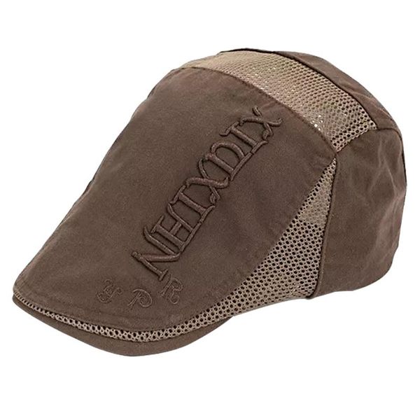 

berets men sweat absorbent wear resistance mesh letter pattern beret outdoor adjustable visor embroidery dome casual hats gift fashion, Blue;gray
