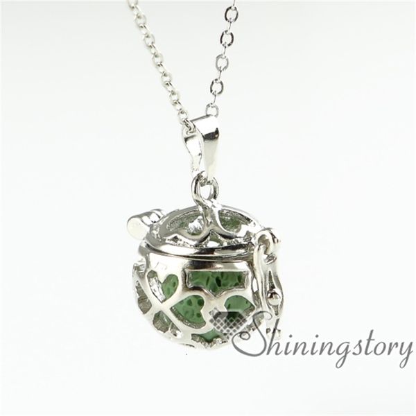 

clover openwork wholesale four diffuser necklace essential oil perfume aromatherapy pendant