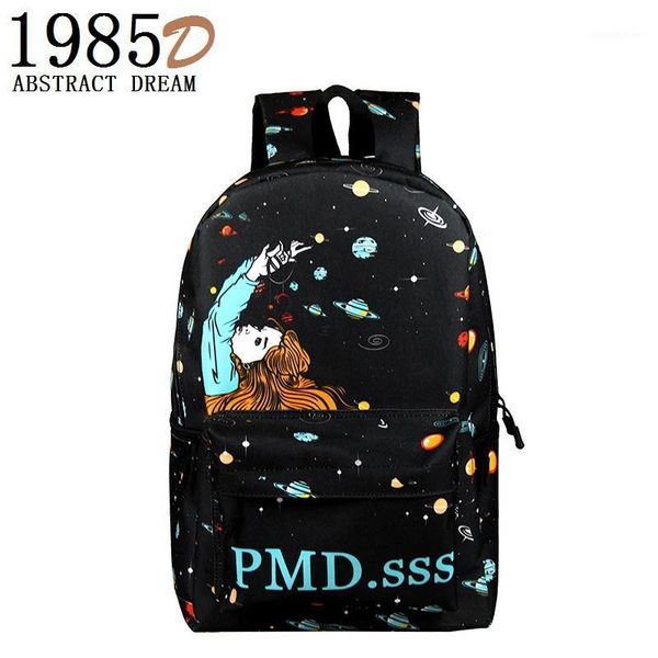 

cartoon backpack. classic pattern travel schoolbag. teenagers . fashion school leisure shoulder bags . woman's backpack1