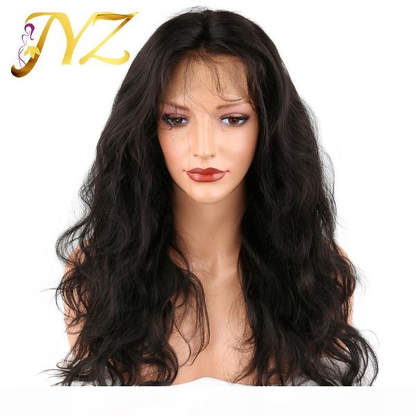 

big body wave full lace wigs peruvian lace front wigs bleached knots part human wave hair human hair wigs lace front wig, Black