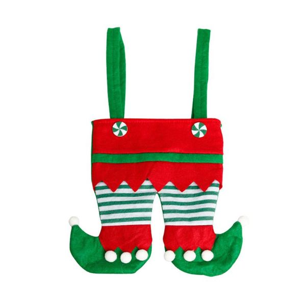 

christmas decorations cute santa claus suspenders trousers decoration gift bag of 1pcs candy wine bottle holder