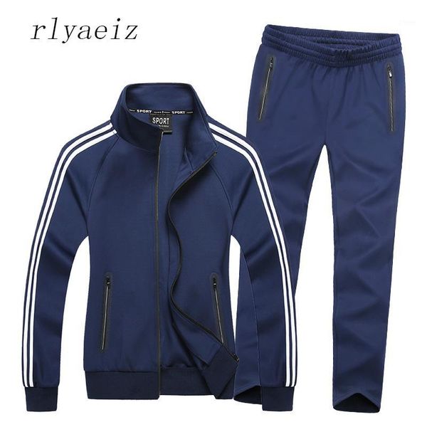 

rlyaeiz 2017 new sportswear men spring autumn set mens tracksuit striped hoodies + pants men casual sporting suits 6xl 7xl 8xl1, Gray