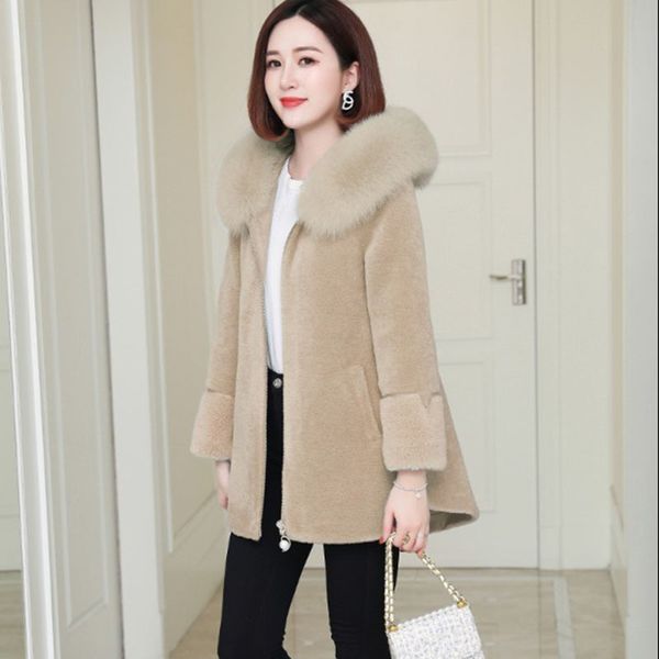 

elegant from the fake women's 2020 winter soft zipper female fur casual pocket stuffed coat with hoodie outwear 39o4, Black