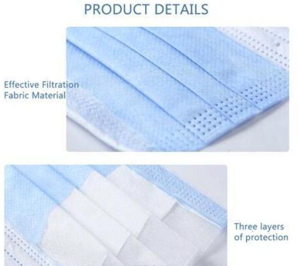 

face layers us 3 stock dustproof disposable waterproof facial protective cover masks set anti-dust mask