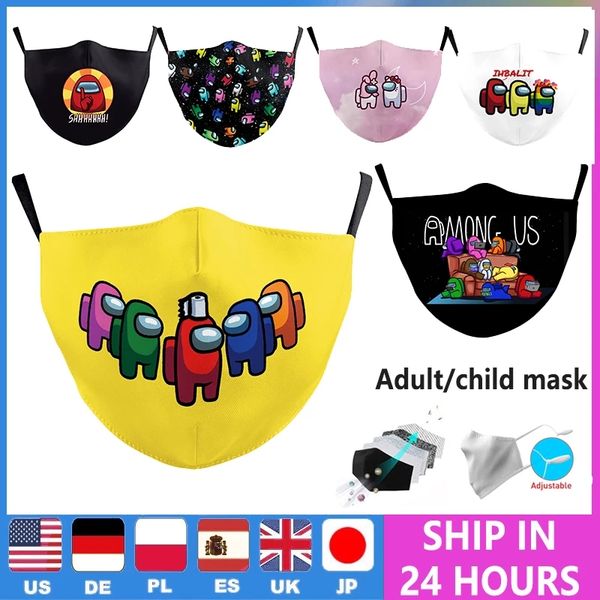 

breathable among us funny print designer masks protective face mask mouth muffle children pm2.5 masks washable fabric reusable mask