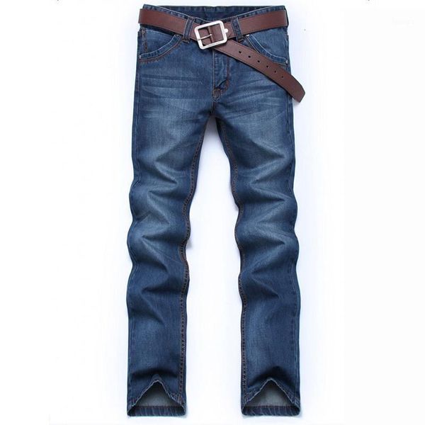 

men cotton straight classic jeans spring autumn male denim pants overalls designer men jeans, Blue