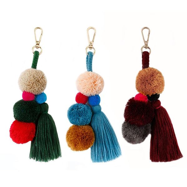 

bohemia keychain pompon tassels fringe diy jewelry garments bag decorative accessories pendant craft cotton hanging tassel trim h jllxbb