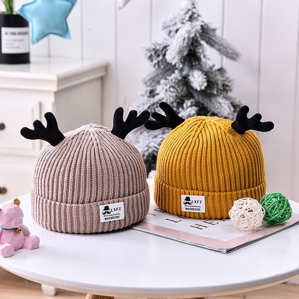 Handmade bonito 0-3 idade menina e menino bonés 5 cor crianças kep de inverno quentes de tricô lãs chapéu goeanies chapéu