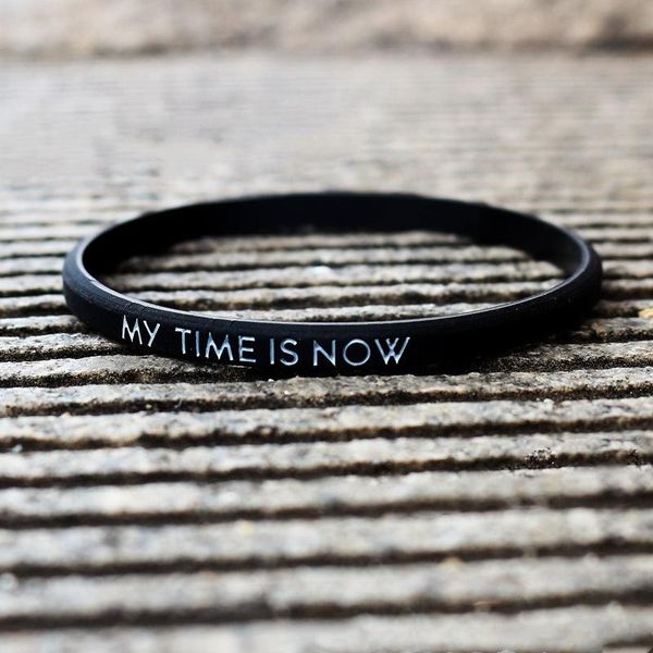 

fashion couple silicone bracelet my time is now silicone bracelet men women ubber wristband outdoor sports bangle strap gifts wmtjom
