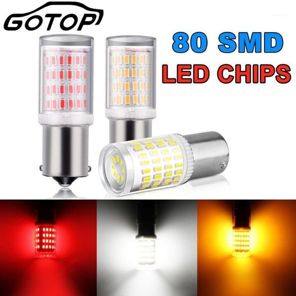 

1pcs 1156 ba15s p21w 1157 bay15d led bulbs 80smd 3014chips super brighter 1200lm 3d lighting car turn signal lights reverse 12v1