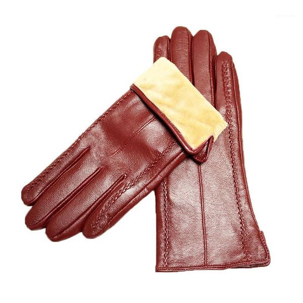 

gloves female leather gloves multicolored sheepskin super soft 11-131741, Blue;gray