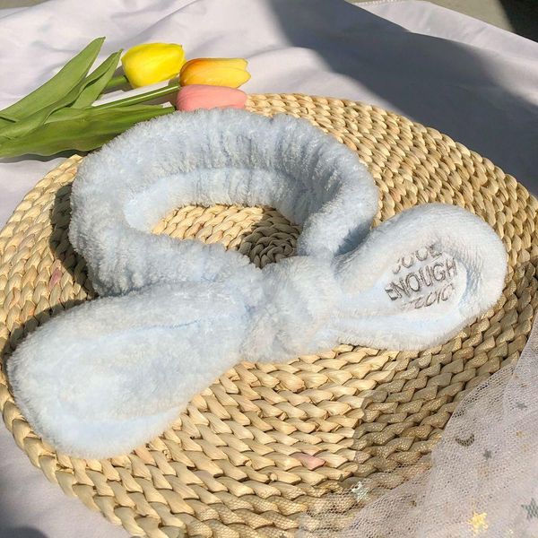 

wash face hair holder hairbands soft warm coral fleece bow animal ears headband for women girls turban fashion hair accessories wmtwiz, Slivery;white