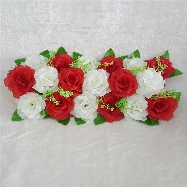 

decorative flowers & wreaths 1pc 50x20cm artificial rose flower wall decoration silk wedding backdrop panels