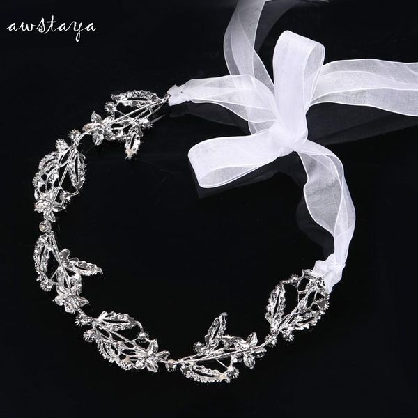 

bouquet rhinestones headband bridal hair accessories wedding crystal leaf headbands vintage hairbandsheadpiece crown tiara, Golden;silver