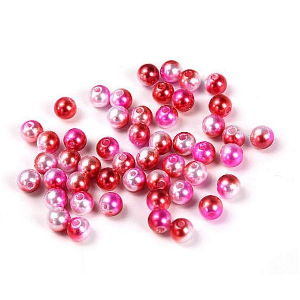

8mm / 50pcs /abs straight hole pearl two-color beads three-color beads gradient color headdress earrings diy jewelry acc bbynwj
