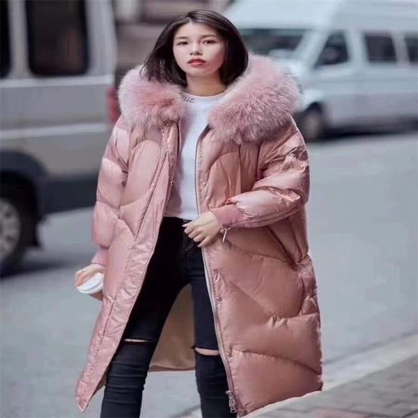 

discount women's clothing wholesale france mountain big yards long collars down jacket in europe and the united states, Black