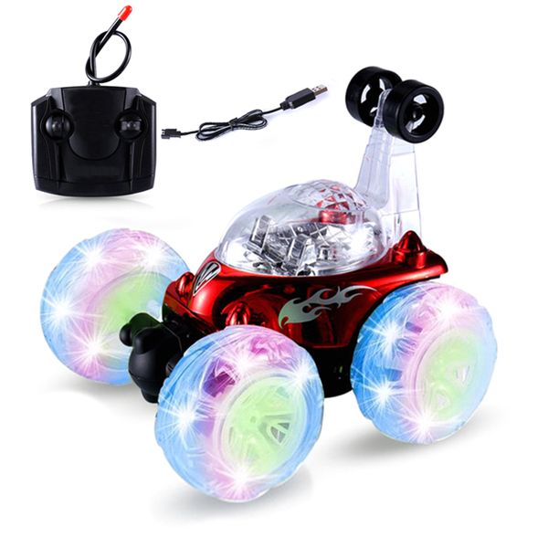 Kinder Fernbedienung Auto Spielzeug 360 Rotierenden Stunt Racing LED Lichter Musik Dump Stunts Wiederaufladbare Fernbedienung Auto Geschenke LJ200919