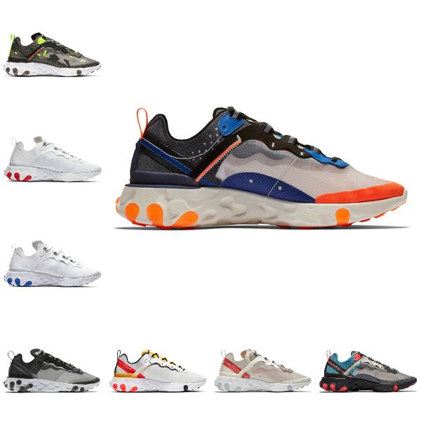 

2021 undercover x react element 87 55 triples black fashion mens 87s shoes womens designer shoes men trainers sail light bone sneakers 55s