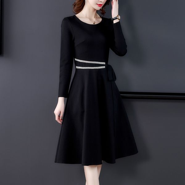 

black womens plus size -5xl dressed in fat 100kg woman thin casual party long use line skater dress sltu, Black;gray