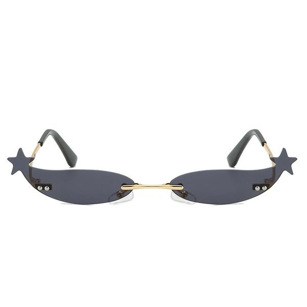 

sunglasses brand designer rimless cat cool star small metal frameless narrow fashion women eyewear fml, White;black