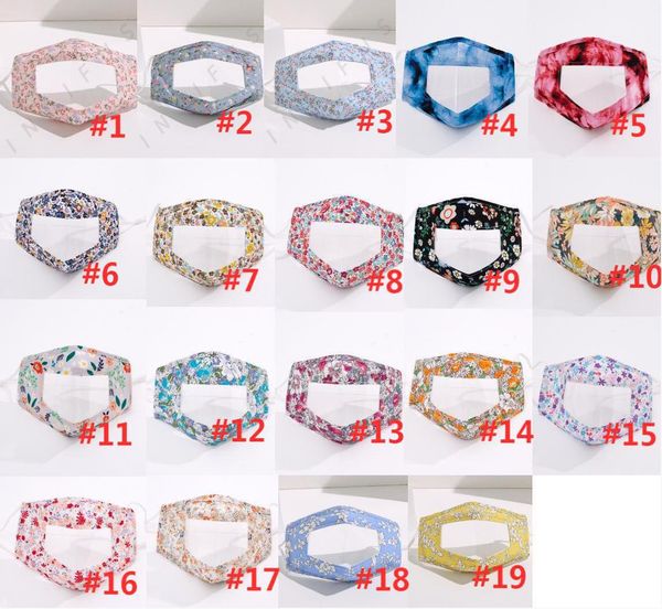 

reusable visible lip language mask for surdomute face care face cover anti-dust mouth mask cotton clear pvc mask smile masks, Black