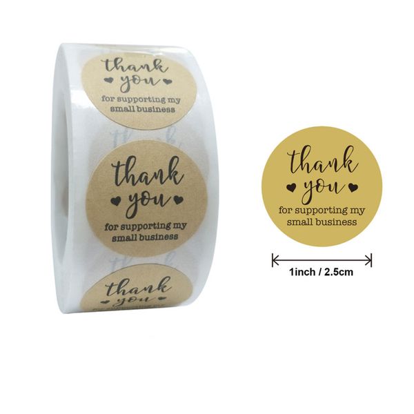

500pcs 2.5cm thank you for supporting my small business adhesive sticker scrapbooking handmade packaging seal gift decoration label