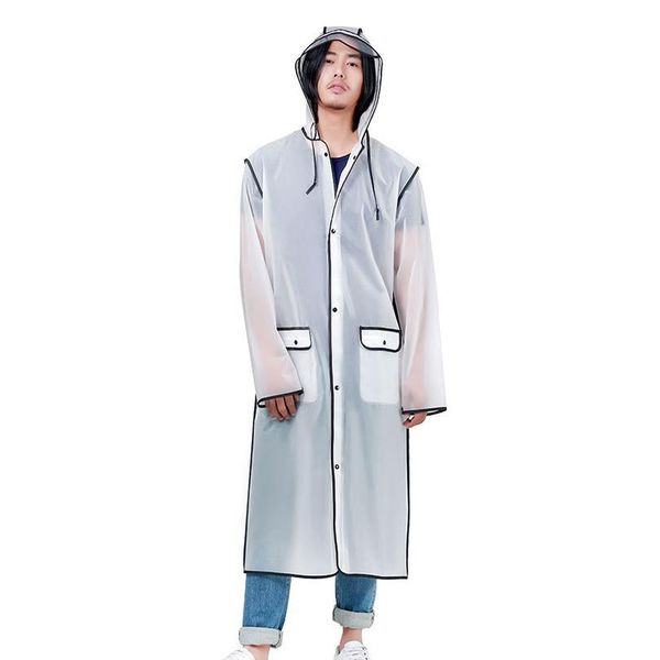 

ladies women men plastic thick backpack raincoat rainwear long poncho waterproof hiking tour hooded schoolbag rai jllmrd