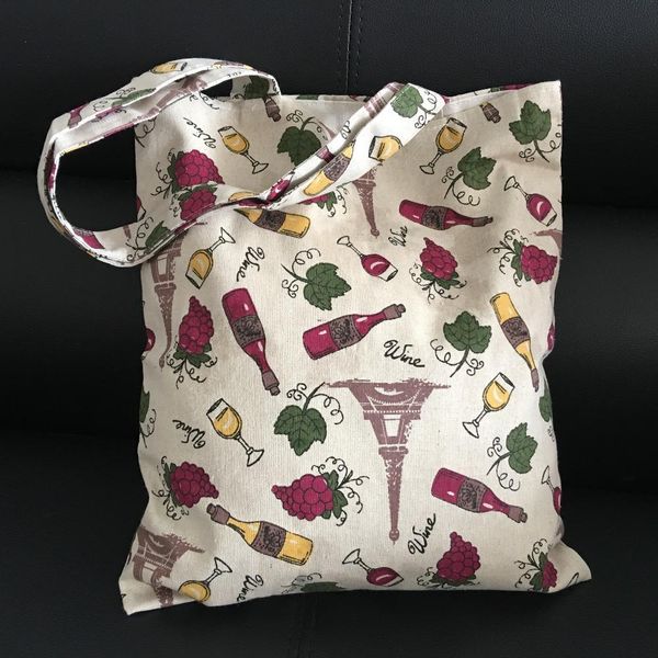 

yile handmade хлопковое белье эко многоразовая сумка для плеч для покупок tote красочная бутылка вина jr621 новый h wmtdxd
