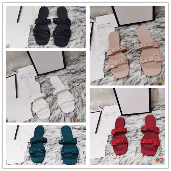 

women sandals designer causal shoes luxury slide summer fashion woman flat sandals slipper flip flop size 35-40 with box, Black