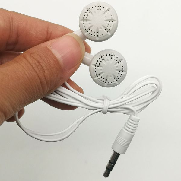 

100pcs/lot disposable simple white earbuds earphones headphone headset for mobile phone mp3 mp4