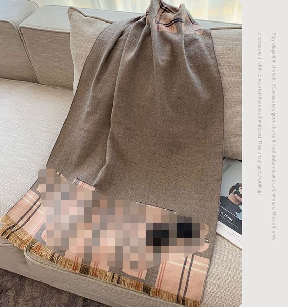 

winter thermal cashmere scarves for mens luxurys designers fashion tassels plain plaid letter classic style long 185cm 65cm high quality, Blue;gray