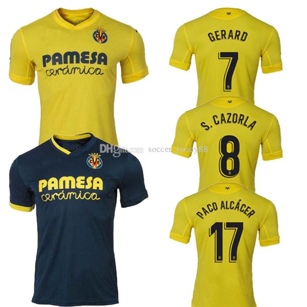 

man + kids new villarreal soccer jersey geraro s. cazorla paco alcácer chukwueze moi gomez 20 21 fc villarreal home away 3rd soccer jersey, Black;yellow