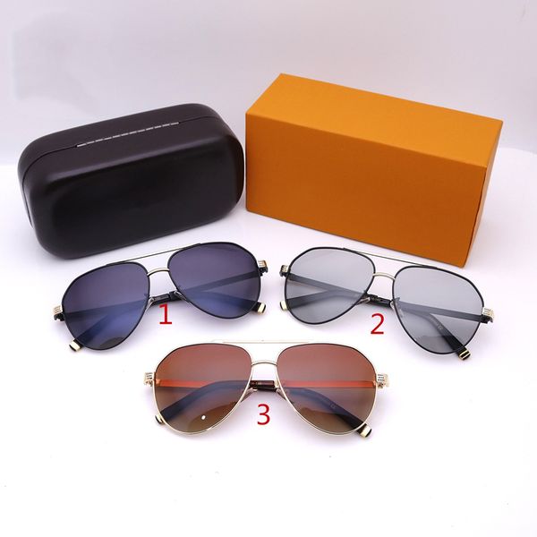 

three colors 2021 fashion men and women aviator sunglasses luxurys designers sunglasses driving polarized glasses with box 0001, White;black