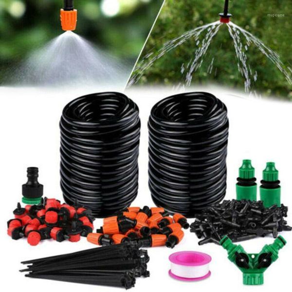 

watering equipments 100ft 30m auto drip irrigation system kit timer micro sprinkler garden for patio atrium and greenhouse plants1