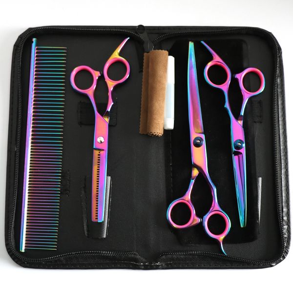 Haustier Hunde Edelstahl Haarschere Welpen Katze Pflege Friseur Cut Beauty Tools Beauty Set Bräutigam Anzug Hund Kamm Haarschnitt