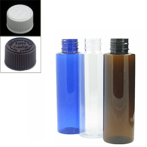 

100 мл пустой четкий / синий / янтарный цилиндр пластиковые бутылки бутылки pet с белым / черным детской крышкой х5 100 мл пустой bbyqu