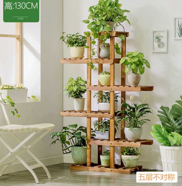 

hooks & rails solid wood flower shelf, green rose basin, multi floor type, balcony, living room decoration