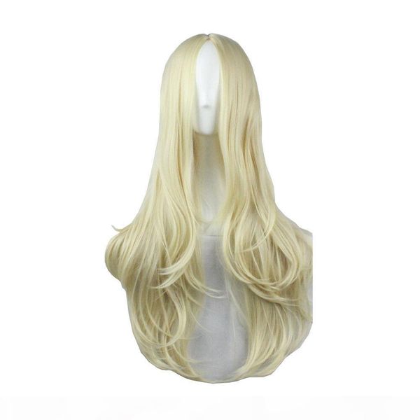 

gt;&gt;&gt;new fashion women cosplay wig girls fashion centre parting curly wave long hair wig, Black;brown
