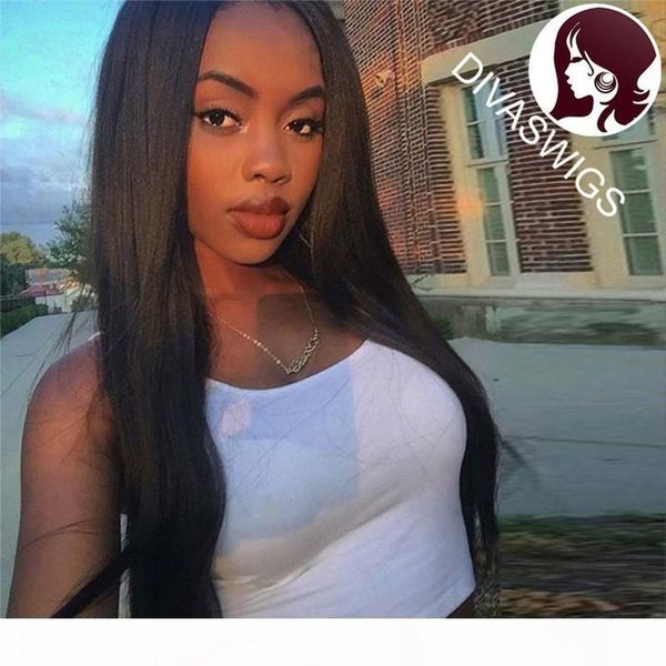 

italian yaki straight full lace human hair wigs hair malaysian lace front wigs glueless full lace wigs for black women, Black;brown