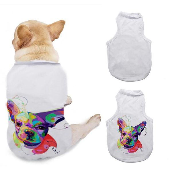

new thermal transfer printing pets dogs t-shirt heat transfer blank tshirt diy cartoon pet cat puppy dog t shirt sleeveless clothing g10402
