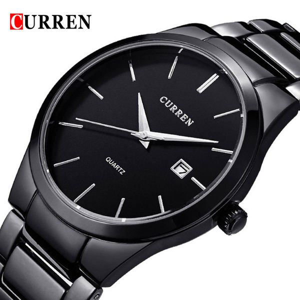 

2018 fashion curren watches sport steel clock military men's male luxury gift wrist quart watches relogio masculino t200113, Slivery;brown