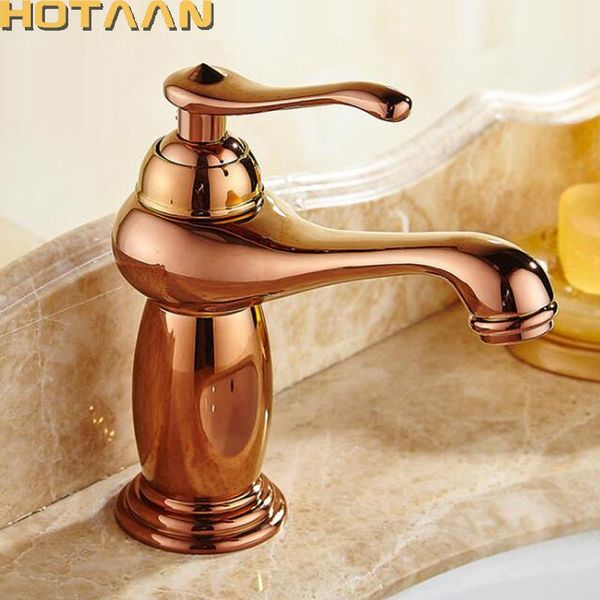 

new arrival bathroom rose gold basin faucet gold finish brass mixer tap with ceramic torneiras para banheiro