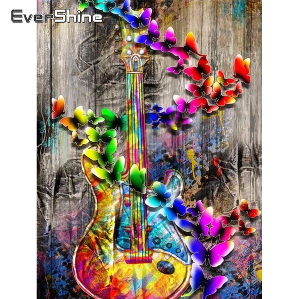 

evershine diamond painting full square scenery cross stitch 5d new arrivals diamond embroidery guitar picture rhinestones sale