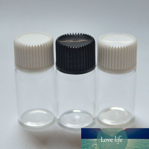 Flacone in vetro trasparente da 5 pezzi da 3 ml con riduttore dell'orifizio e fiale in vetro per mini bottiglie di olio essenziale con tappo
