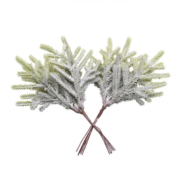 

decorative flowers & wreaths 12pcs artificial christmas decor plant simulation pine branches for wreath diy decoration fake grass