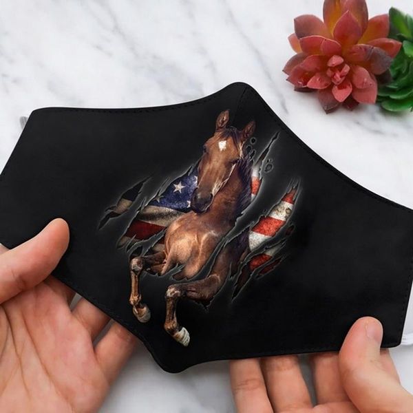 

horse steed print face masks reusable men women fashion mask breathable masks fabric protective protection washable mouth mask wmtgli