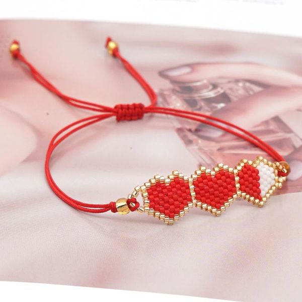 

charm bracelets go2boho red thread miyuki bracelet for women heart friendship pulseras 2021 jewellery bohemian handmade jewelry gift, Golden;silver